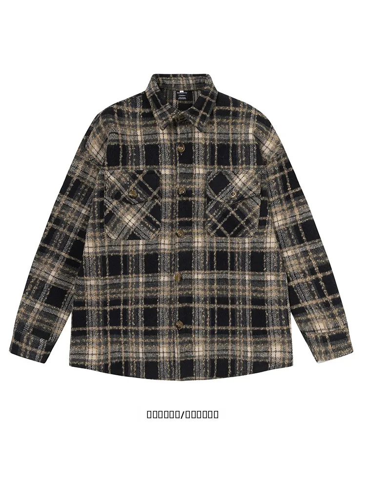 

from Long Sleeve Loose Fit Plaid Shirt Vintage Turn-down Collar Couples Fashionable Casual Wear Winter Collection