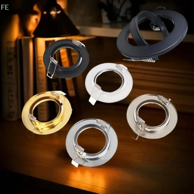 

[F] 1 Set Round Fixture Downlight Led Holders Cutout For Bulb Holder Recessed LED Spot Light MR16 GU10 LED Downlights Frame
