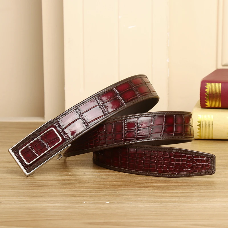 New Master Grade High Quality Pure Manual Automatic Buckle Stainless Steel Men's Belt Belt Belt Belly Color Wiped Belt