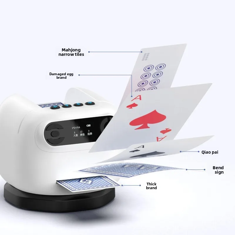 Smart Shuffling Anti-cheat Fully Automatic Small Poker Dealing Machine Model 06 with All-in-one Washing and Landlord Features
