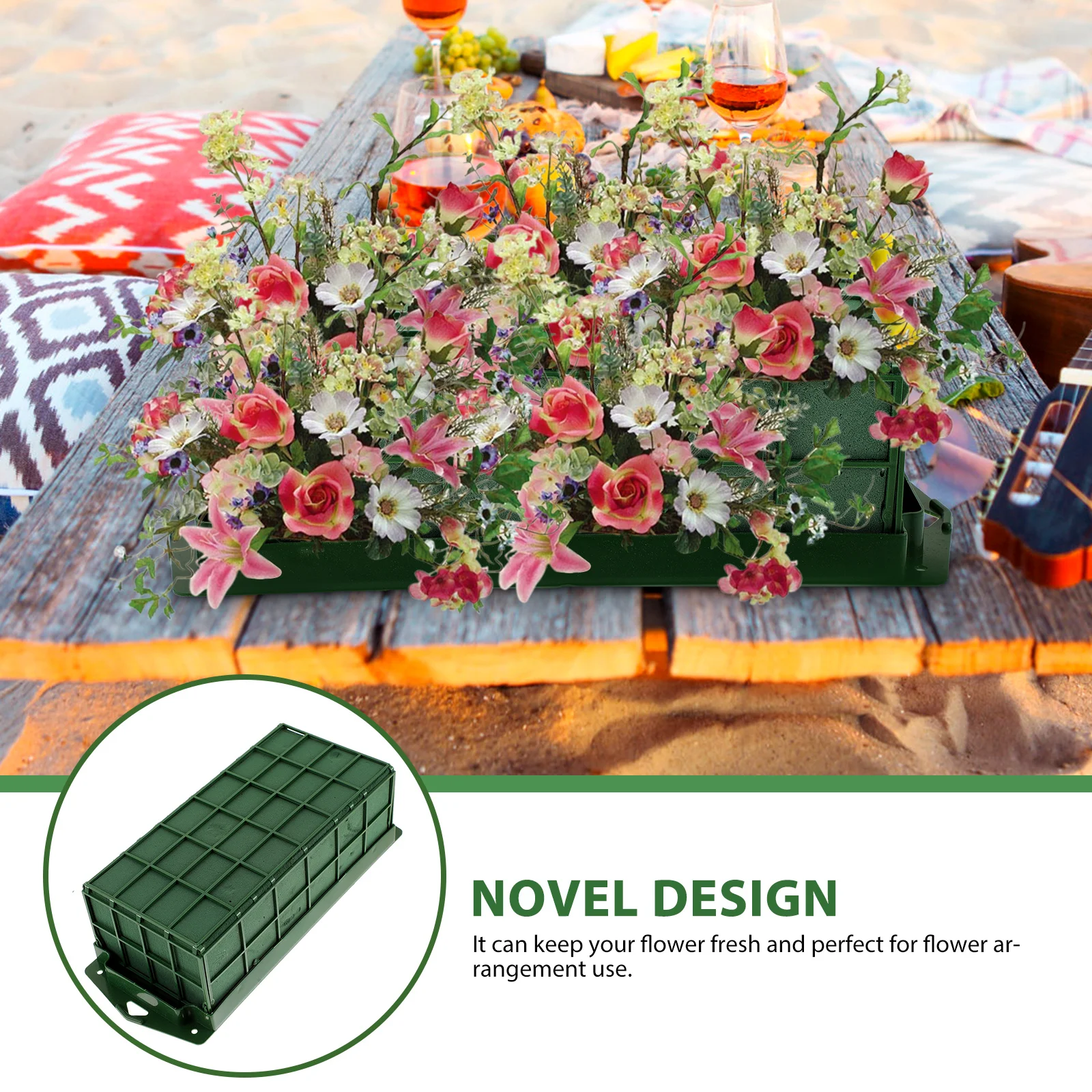 

2pcs Cage Flower Arrangements Wet Floral Blocks Flower Arrangement Supplies Floral Supplies Foam Cage For Wedding Birthday Decor