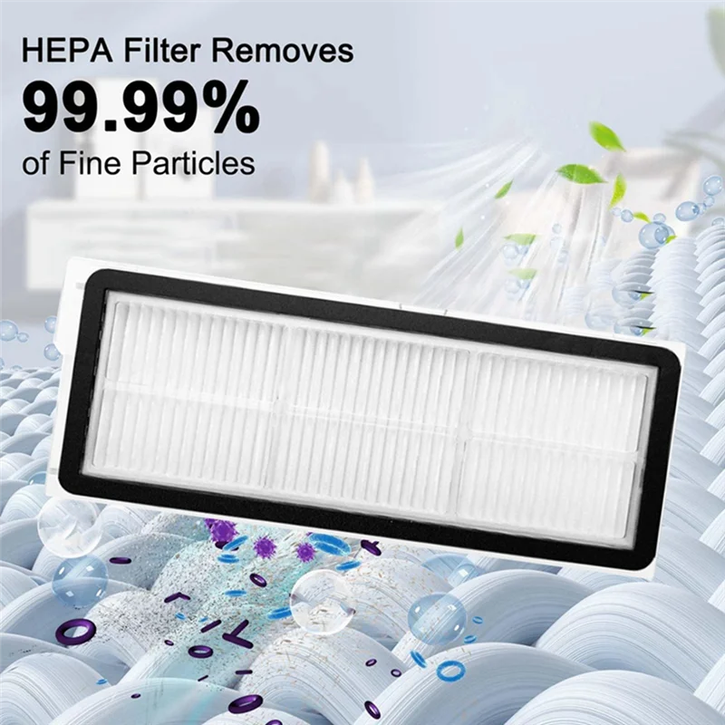 ABZA-17PCS ل Roborock QV 35A / QR 598 / QR 798 أجزاء المكنسة الكهربائية فرشاة جانبية رئيسية فلتر HEPA ممسحة قماش كيس لجميع الغبار