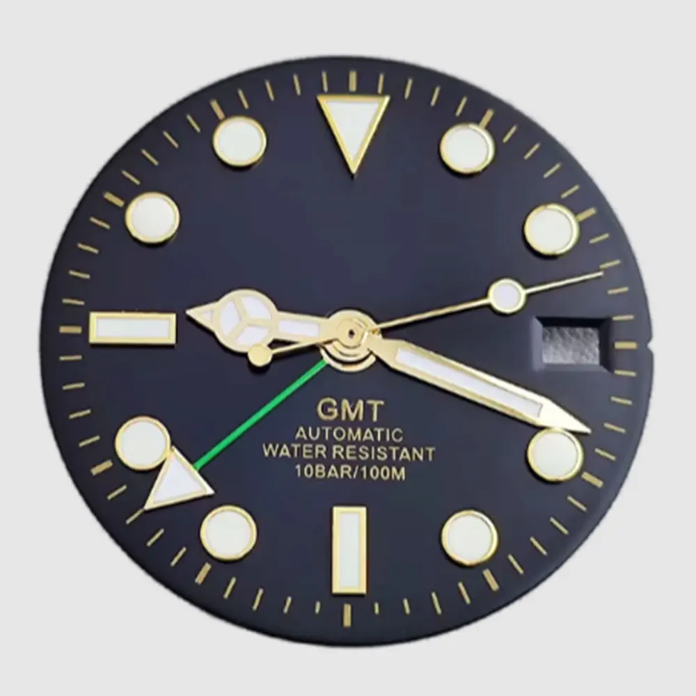 28.5mm GMT NH34 Watch dial Green Ultra bright luminous watch dial with GMT NH34 automatic mechanical movement watch accessories2