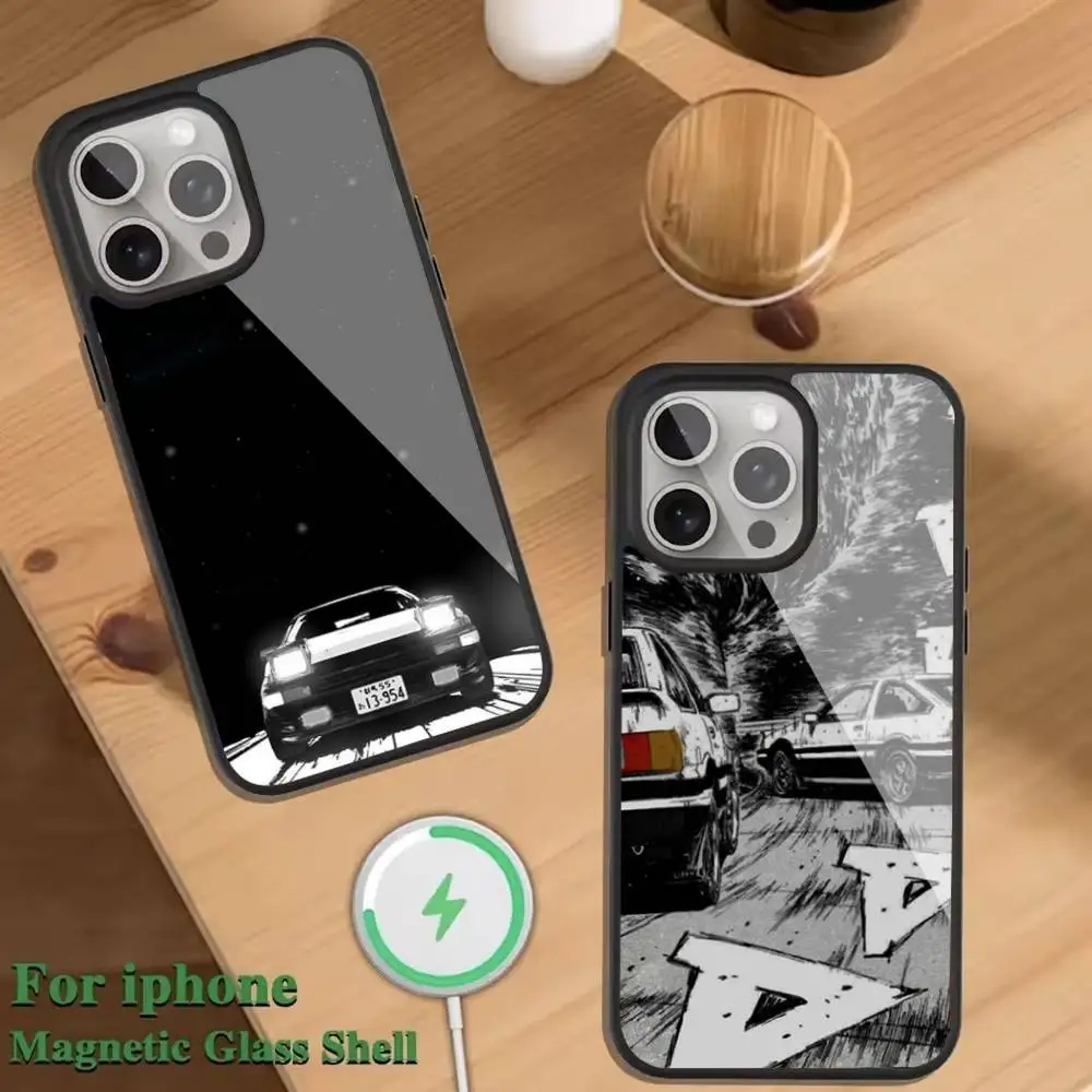 

Anime I-Initials D Phone Case For Magnetic Wireless Charge Cover For iphone 16 15 14 13 12 11 Pro Max Plus Coque