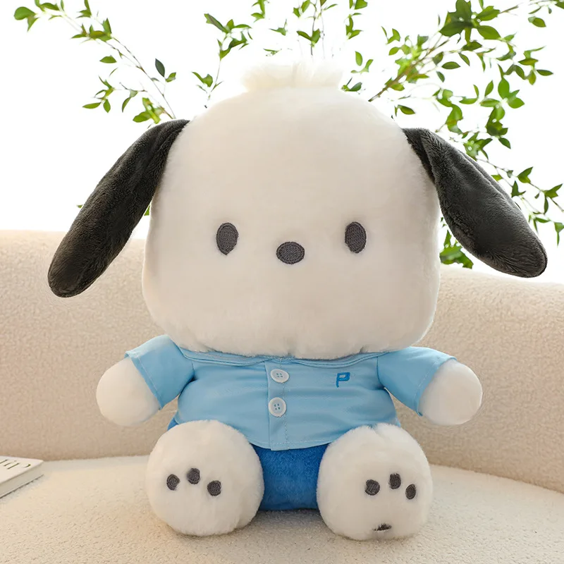 Sanrio Pochacco Kawaii Animal Pluszowa zabawka Lalka Hot Cartoon Cute Puppy Cloth Doll Prezent urodzinowy dla dzieci Zabawki dla chłopców i dziewczynek