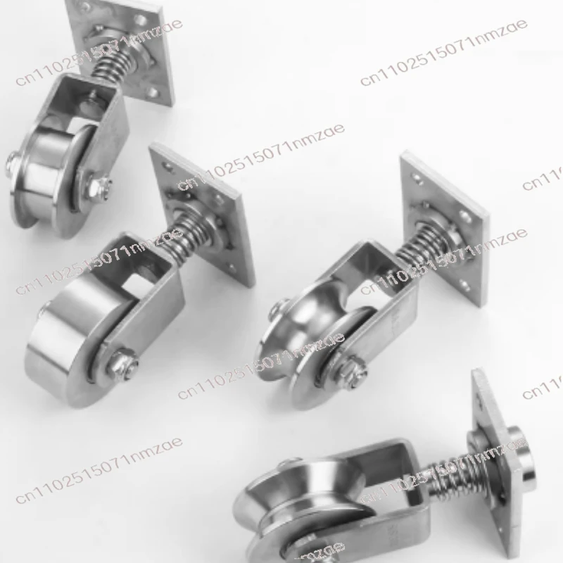 Gate Accessoreis Ground Rail Rollers with Spring 304 Stainless Steel V U H Shaped Omni-wheel Universal Pulley Sliding