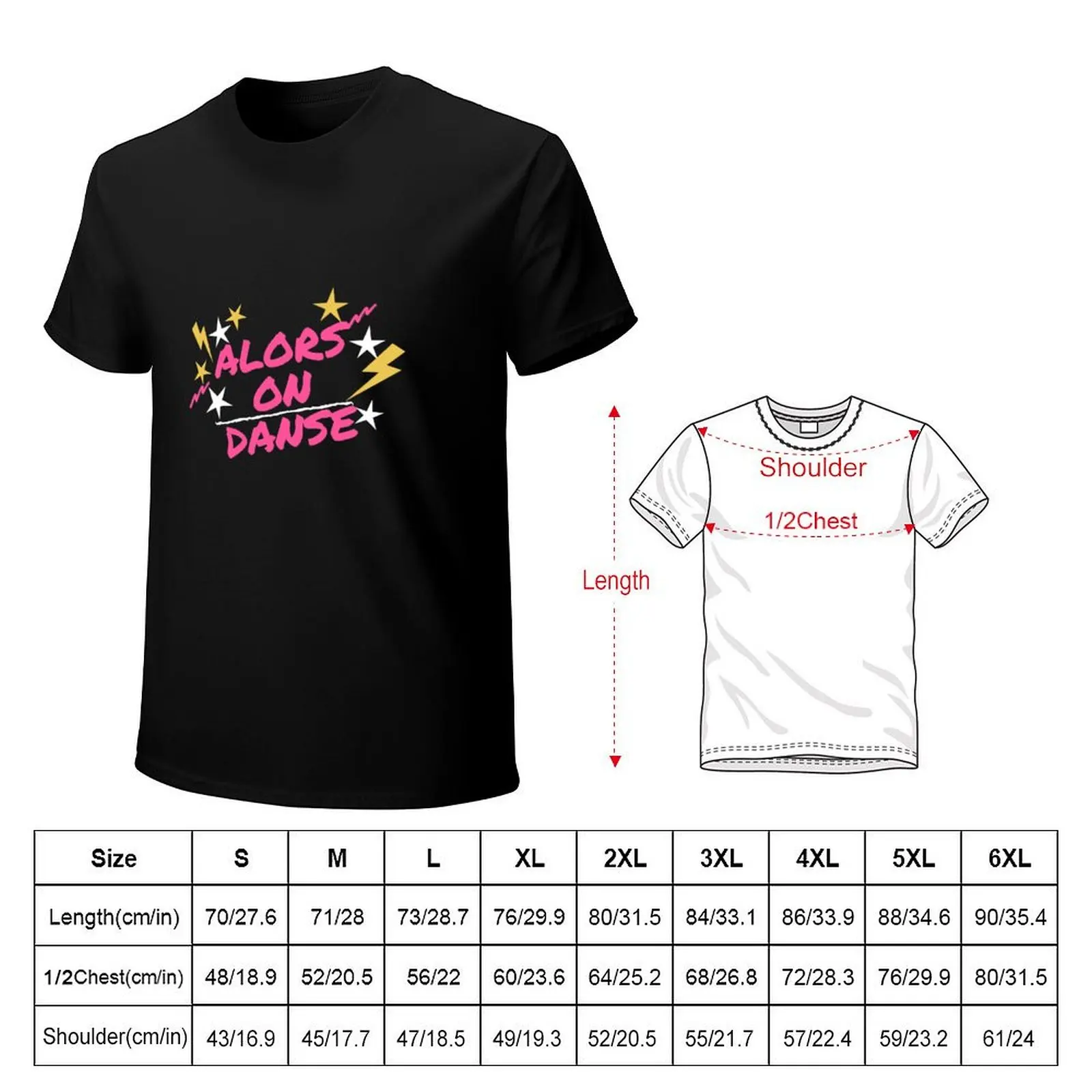 Alors on danse french pink print T-Shirt Industrial Work Tee Shirt