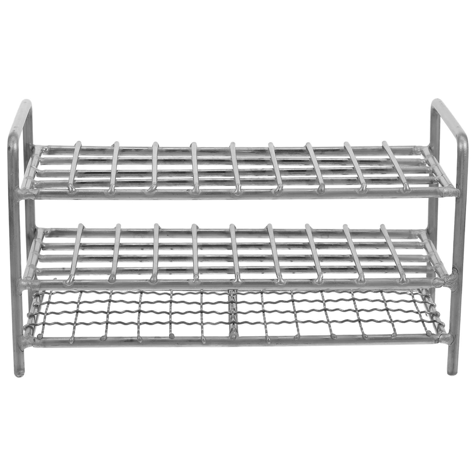 

40-Slot Compatible Test Tube Rack Stainless Steel Laboratory Tube Holder Reusable Storage Organizer Stand Sample