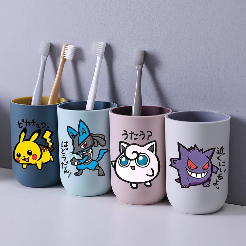 

Чашки для зубных щеток с покемонами, чашка для полоскания рта с принтом аниме, модные чашки для полоскания рта большой емкости, милые стеклянные чашки для зубов, подарки на день рождения