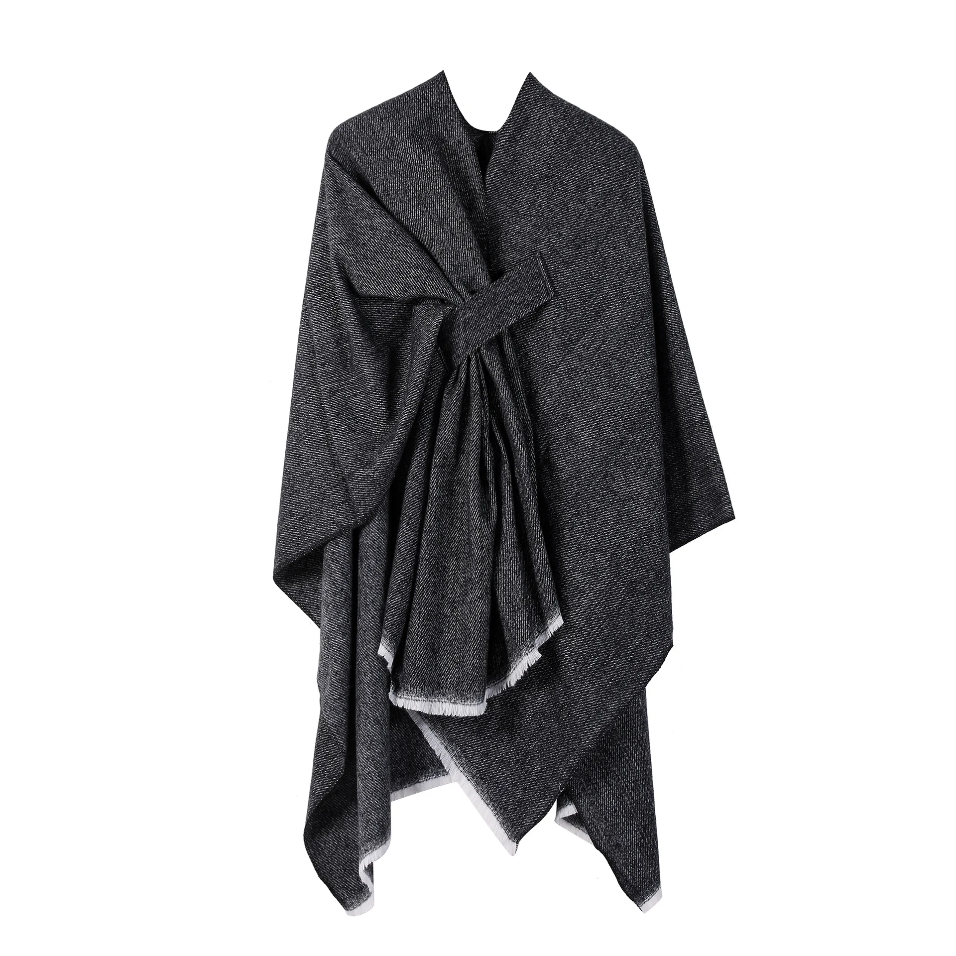 Autumn Winter Fashion Poncho Women Capes Scarf Imitation Cashmere Poncho Cloak Cold-proof Coat Shawls Wraps Warm Female Clothes