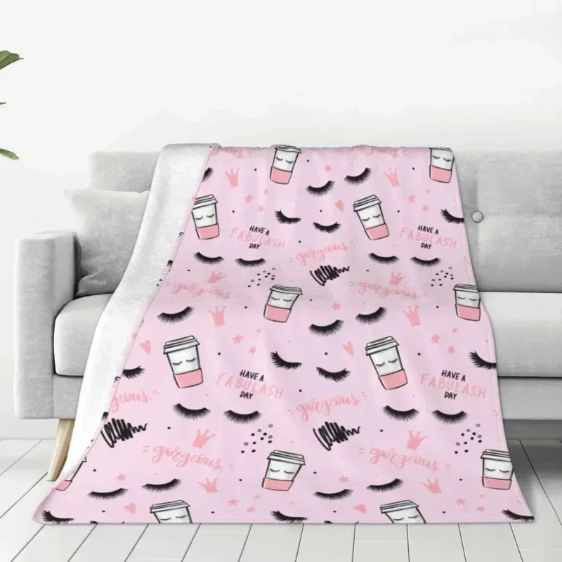 

Eyelash Throw Blanket Lightweight Flannel Winter Bedding Breathable Blankets for Bed Sofa Office and Bedspreads
