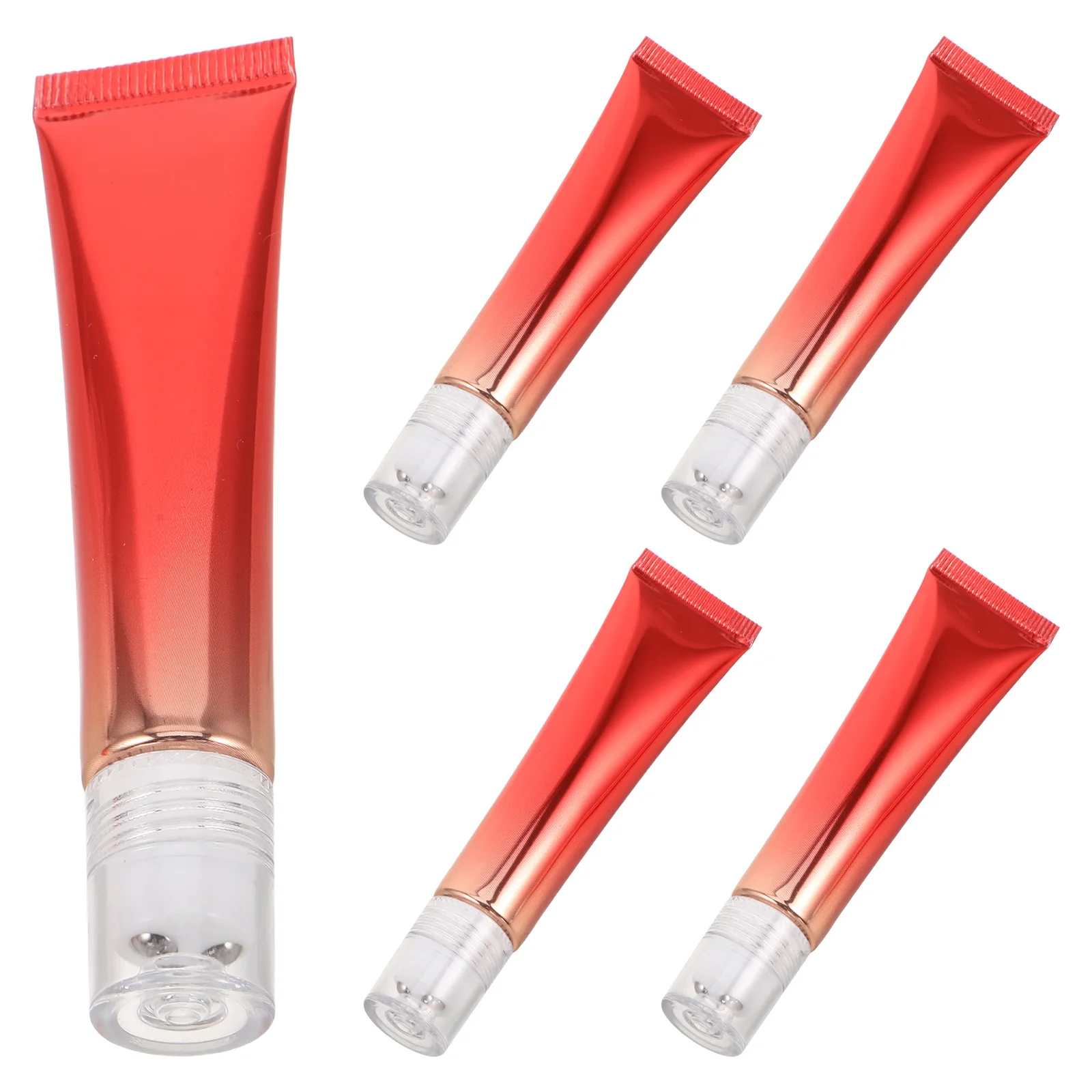 

5Pcs Refillable Container with Triple Roller Ball Luxury Empty Lotion Tube for Essential Oils Serums Makeup Sample