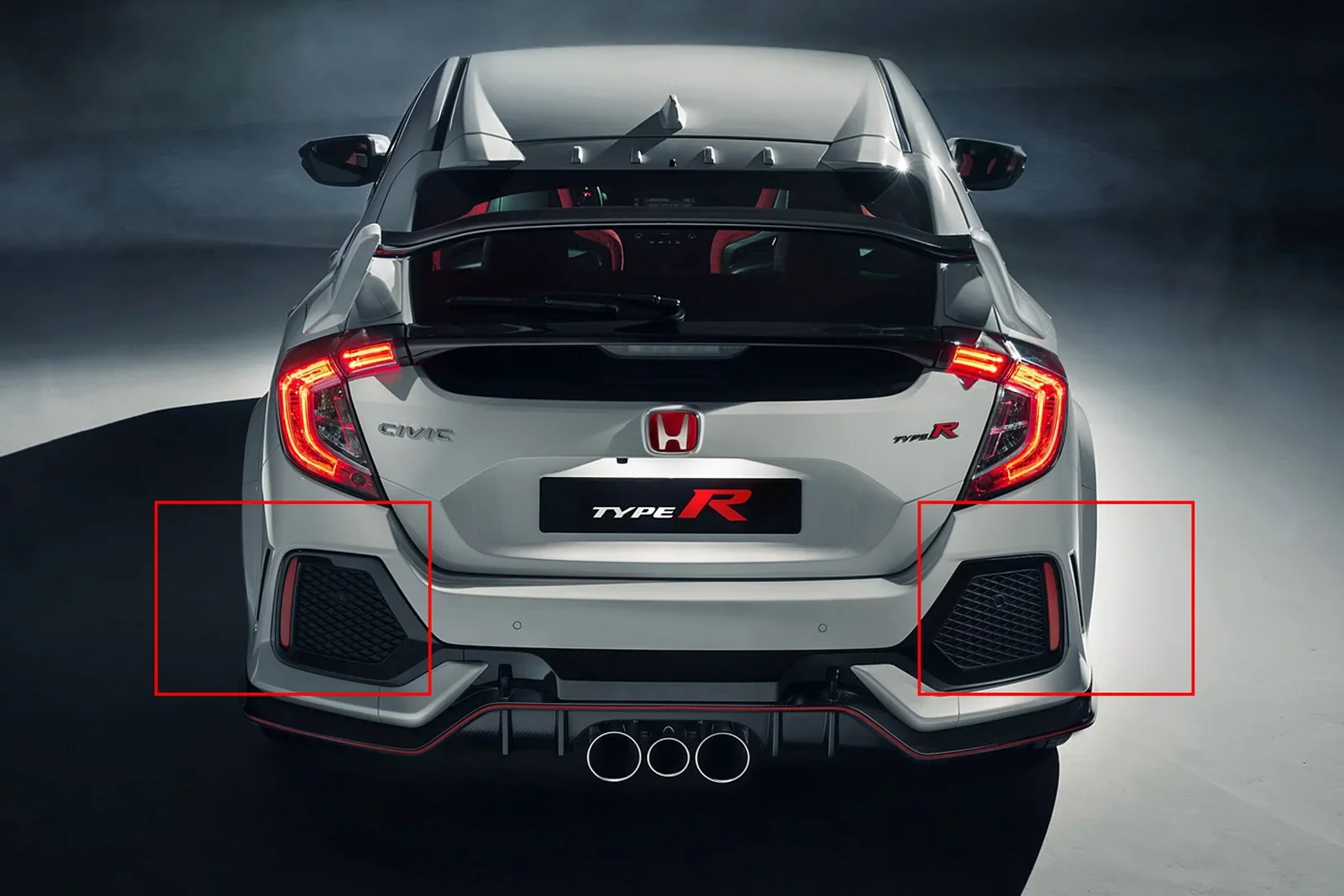 ANGRONG 1 زوج الأحمر عدسة المصد الخلفي عاكس لا ضوء لهوندا سيفيك X FK FC HB نوع R 2016 + #6