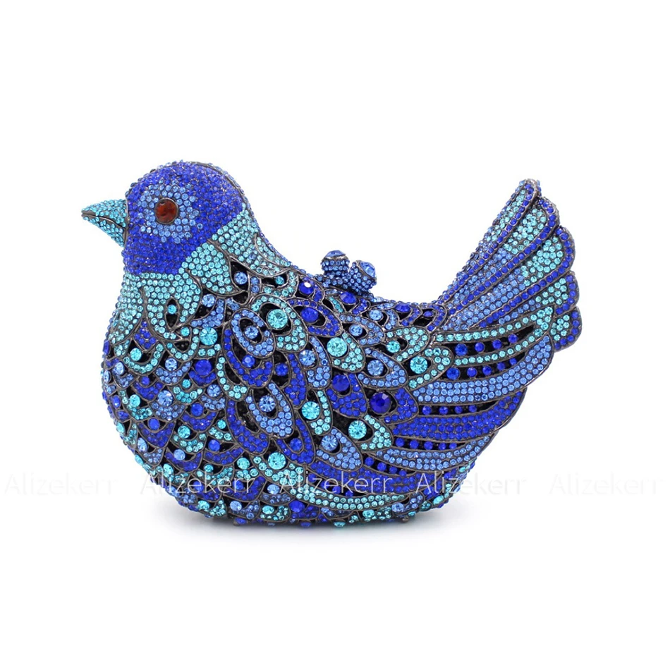 Alizekerr Pigeon Shaped Rhinestone Evening Clutch 3
