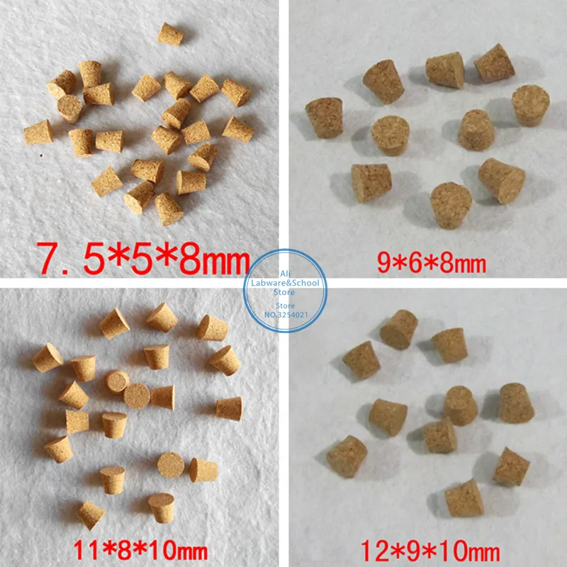 100pcs Top DIA 7.5mm To 30mm Wooden Cork Lab Test Tube Stopper Kettle Pudding Bottle Cork Cap Burette Tube Wood Plug