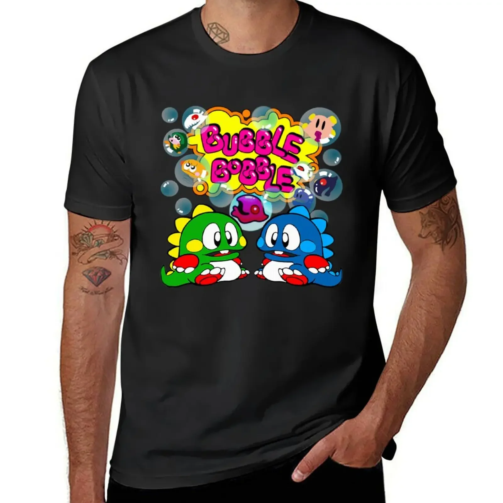 Bubble Bobble Retro T-Shirt animal prinfor boys customs oversizeds men t shirts