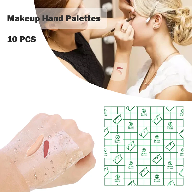 10 pz 6cm/8cm usa e getta membrana PU trucco impermeabile tavolozze a mano tavolozze di trucco cosmetico adesivo strumento di innesto fai da te