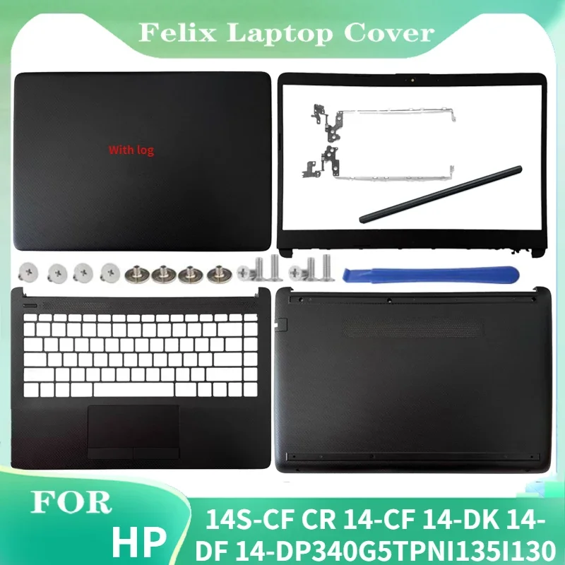 NEW For HP 14S-CF CR 14-CF 14-DK 14-DF 14-DP 340 G5 TPN-I135 I130 LCD Back Cover/Front Bezel/Hinges/Palmrest/Bottom Case black