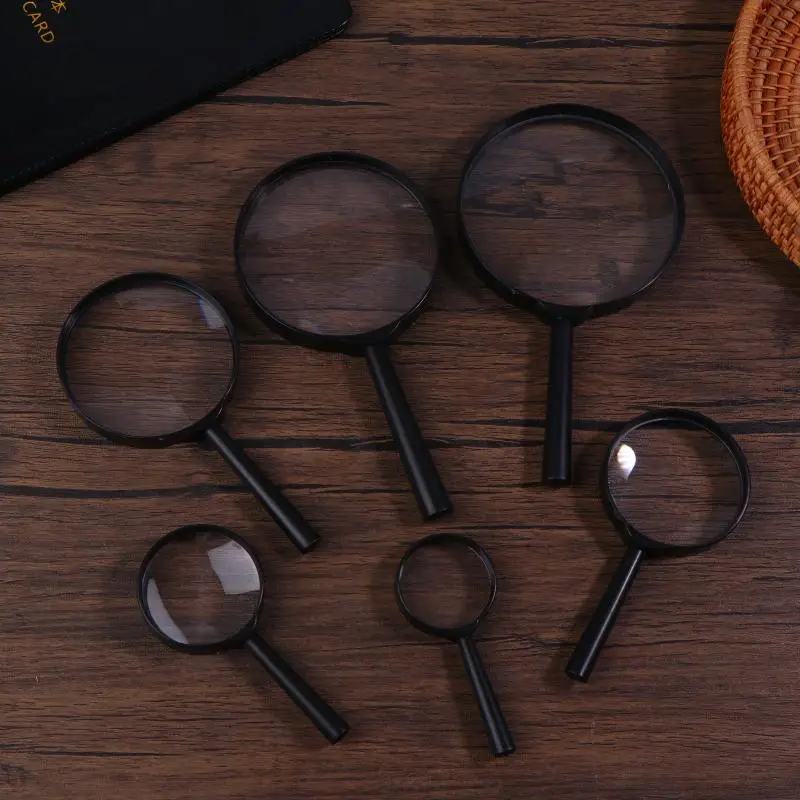 40/50/60/75/90/100mm 휴대용 5배율 플라스틱 돋보기 (보석, 돈, 우표 등 읽기용) 5배율 전문가용 돋보기