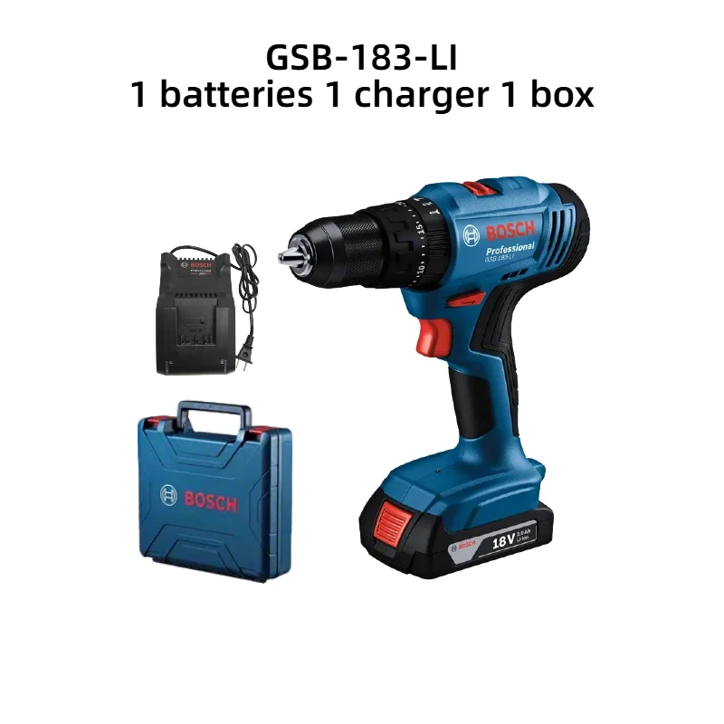 Bosch GSB 183-LI Electric Drill Screwdriver  Brushless Impact Drill Multi-Use Power Tools for Wood Stone Metal With Battery