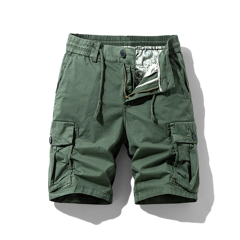 Mehrfarbige Workwear-Shorts Herren lose gerade Kletter hose lässig vielseitige Multi-Pocket-Hose Schnür hose