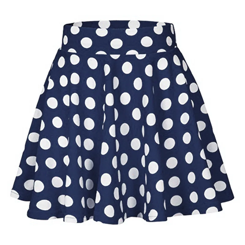 2024 Bohemian style summer new vacation casual fashion polka dot print mini large swing skirt red short skirt for women y2k