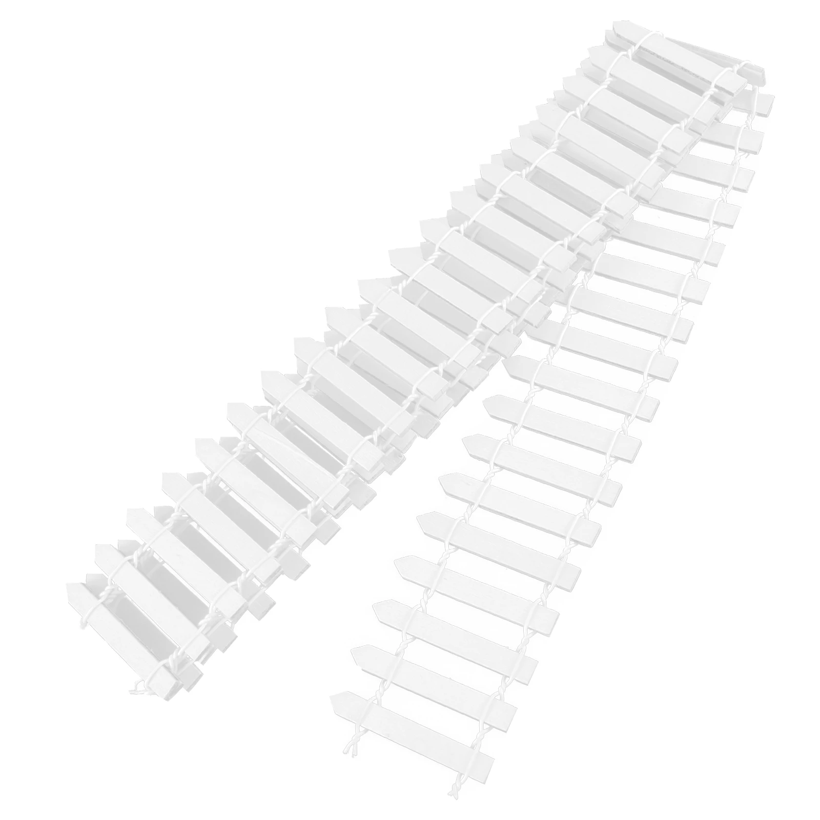 

Mini 1M Long 5CM High White Wooden Fence for Succulents Miniature Garden Decor Planters House Sand Table Gardening