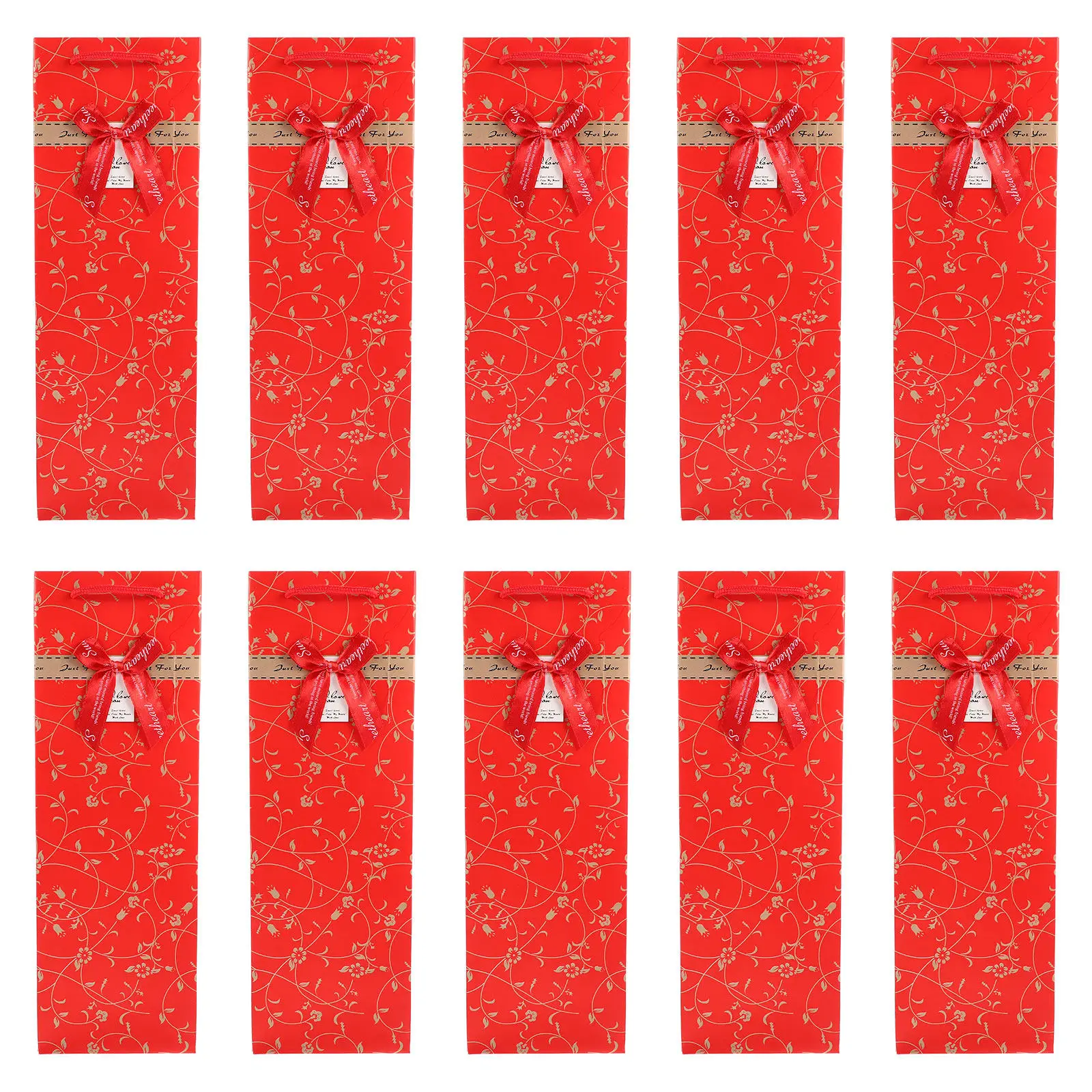 

10 шт. подарочных пакетов для вина, креативные бумажные пакеты, упаковочные мешочки для хранения бутылок, красные многоразовые сумки для подарков, портативные пакеты для сидра