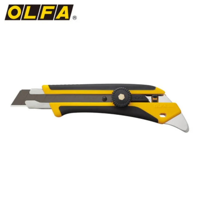 OLFA L-5 Pemotong Tugas Berat X-desain 18Mm Pisau Utilitas dengan Kunci Ratchet Pisau Pemotong Serbaguna Wallpaper Alat Kerajinan