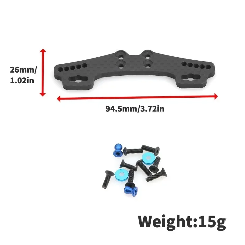 Amortecedor de torre de choque dianteiro e traseiro de fibra de carbono Stay 54452 54453 para Tamiya XV01 XV-01 1/10 RC Car Upgrade Parts Acessórios