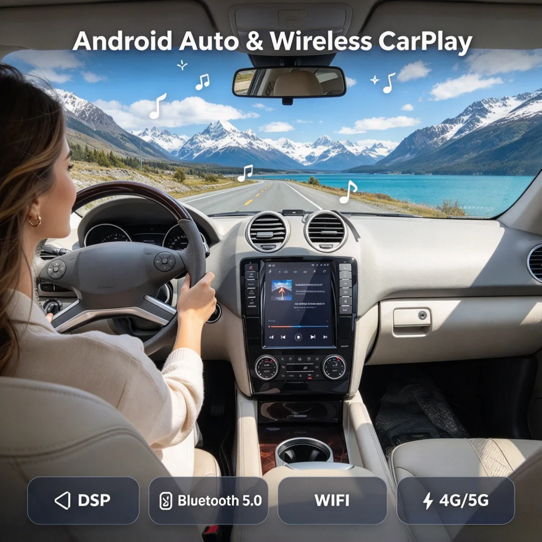 DSP For Mercedes Benz ML W164 W300 ML350 ML450 ML500 GL X164 G320 GL350 GL450 GL500 Android 14 Car Monitor Screen CarPlay Audio