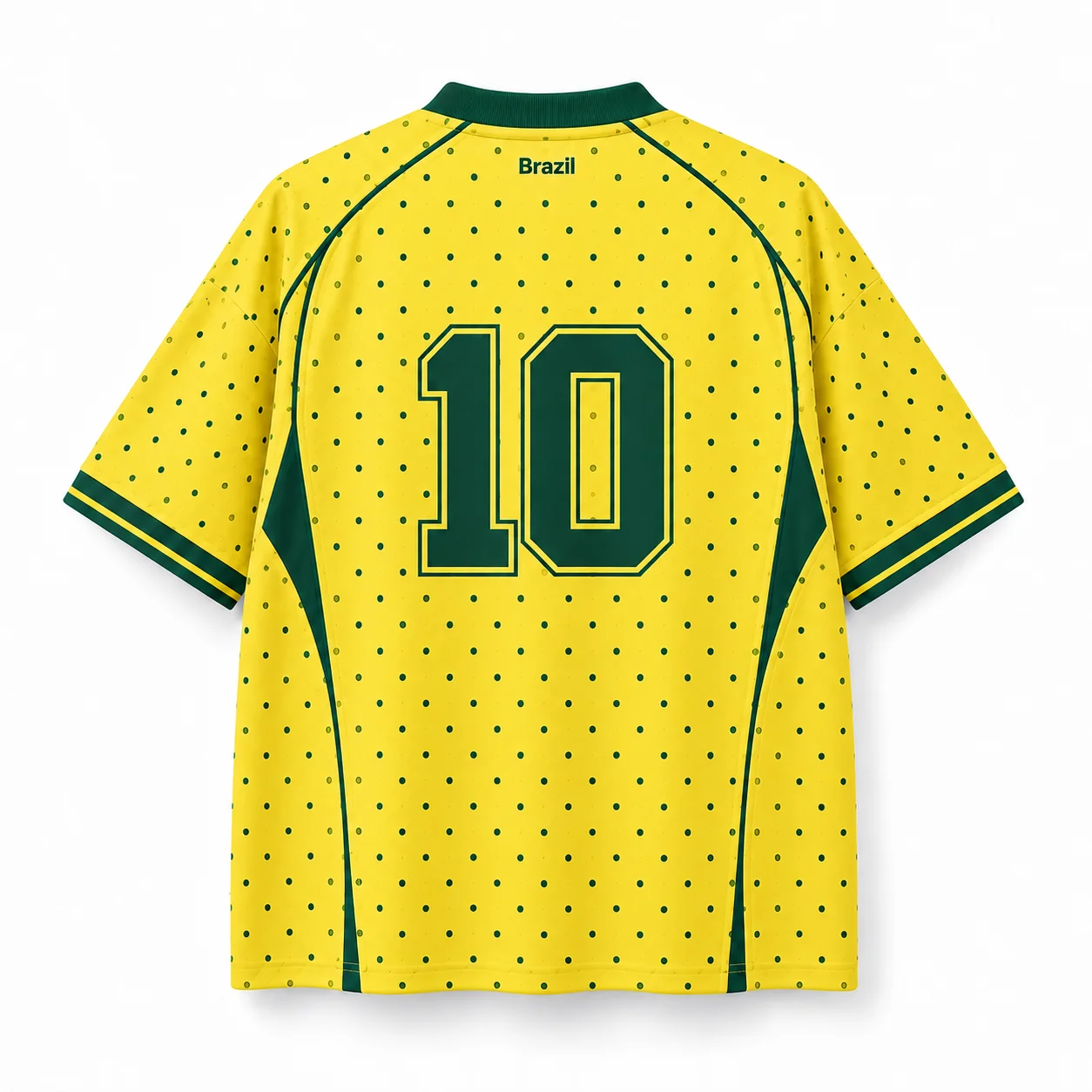 2026 New Brazil 10 Retro Soccer Jersey Polka Dot Y2K Football Shirt Oversized Drop Shoulder Brazilcore Men Women Fan Top