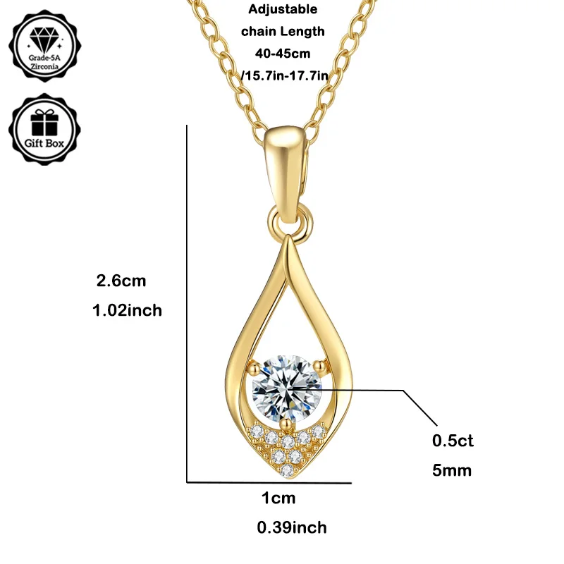 

Ювелирные изделия LAMVOICE для женщин, рождественский подарок, подарок высокого качества, колье с цирконием 0,5 карата, колье из стерлингового серебра S925