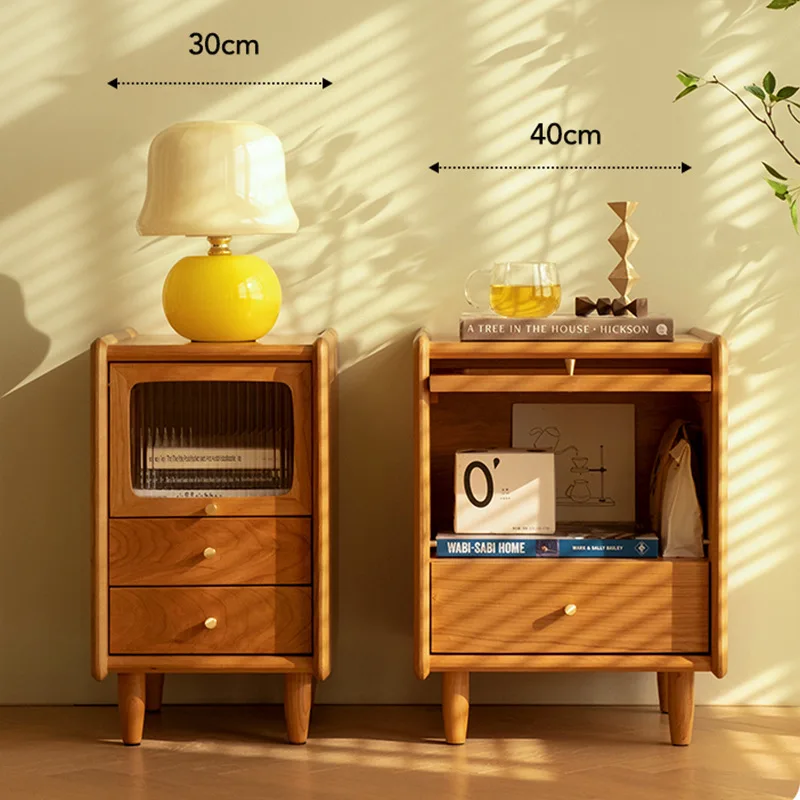 

New simple modern solid wood bedside table bedroom door locker oak bedside storage cabinet bedside narrow cabinet