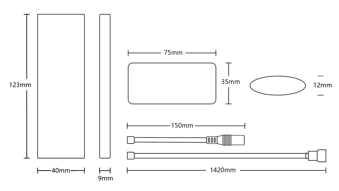 LED Lights Strip Controller Smart DC12-24V Strip light RF Touch Remote Controller For RGB Tape Light Adjust Brightness