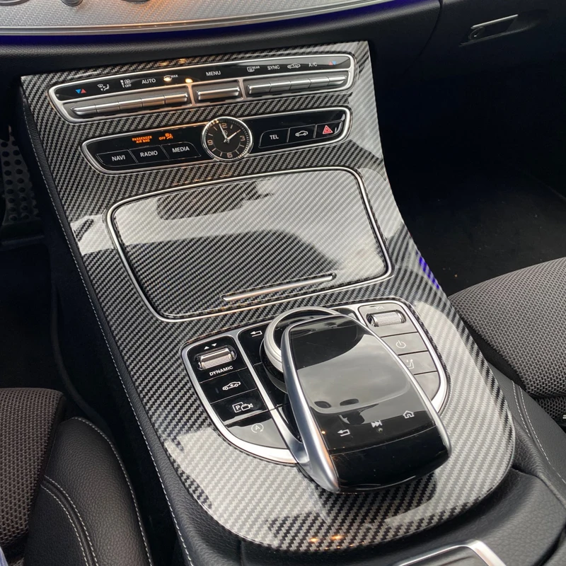 

For Mercedes Benz E Class W213 2016 2017 2018 ABS Car-styling Interior Center Console Gear Shift Panel Cover Frame Sticker Trim