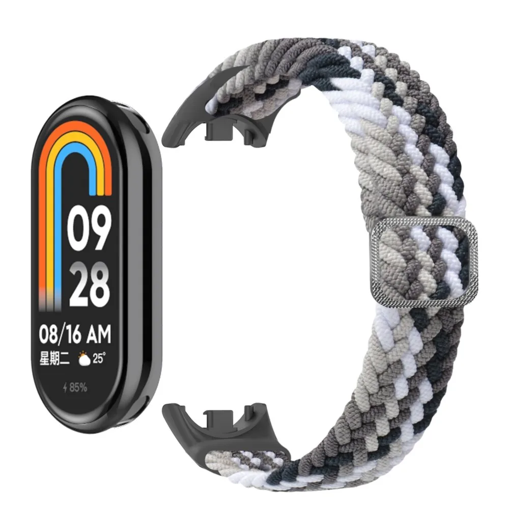 Cinturino in nylon Solo Loop per Xiaomi Mi Band 9 Cinturini elastici regolabili intrecciati Braccialetti correa di ricambio per Miband 8 NFC