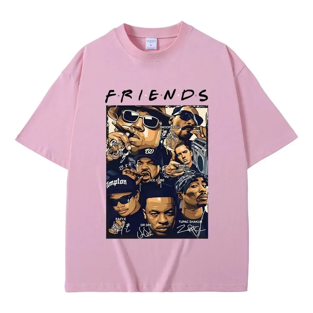 Friends The Notorious Big Biggie Smalls Snoop Dogg Eminem Ice Cube Eazy-E Dr.Dre Tupac 2Pac T-shirt Men Hip Hop Vintage Tshirt