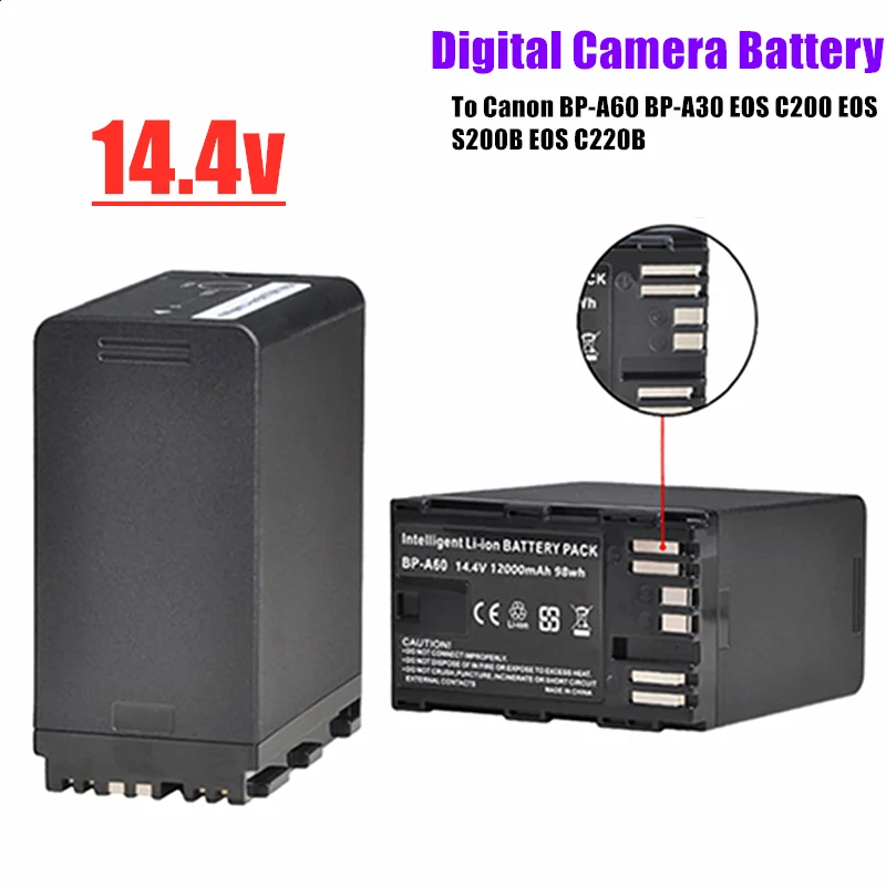 Digital Camera Battery 14.4v 12000mAh BP-A60 Battery Applicable To Canon BP-A60 BP-A30 EOS C200 EOS S200B EOS C220B