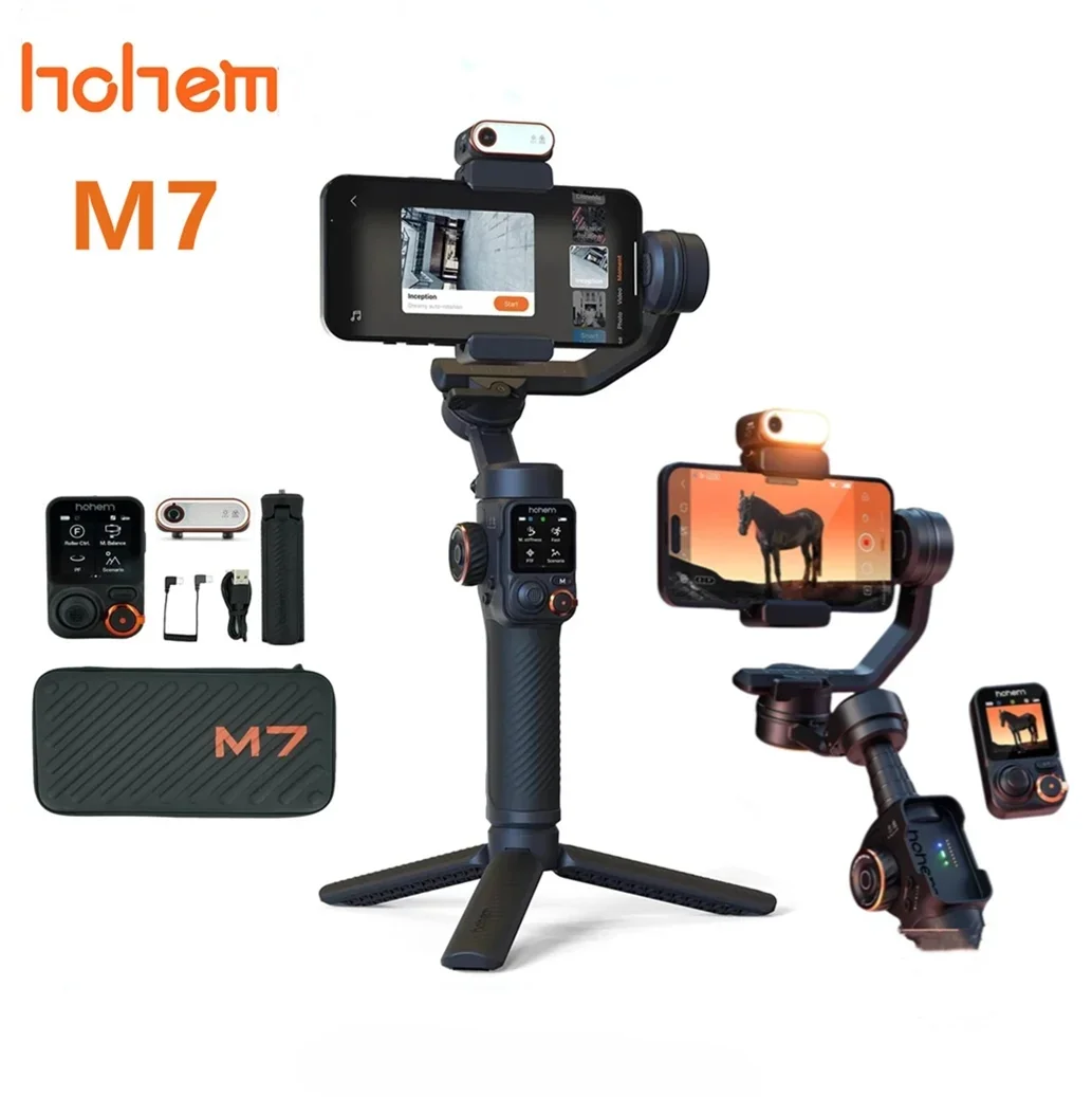 

Стабилизатор для смартфона Hohem iSteady M7, магнитный AI-трекер с подсветкой, сенсорный пульт дистанционного управления