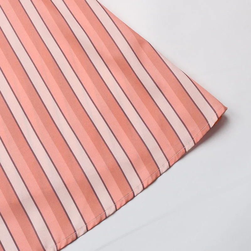 ชุดเดรสลายทางสีชมพูของผู้หญิง ชุดเดรสแม็กซี่แขนกุดผูกคอ ชุดเดรสลำลองสำหรับวันหยุดฤดูร้อนชายหาดโบฮีเมียน