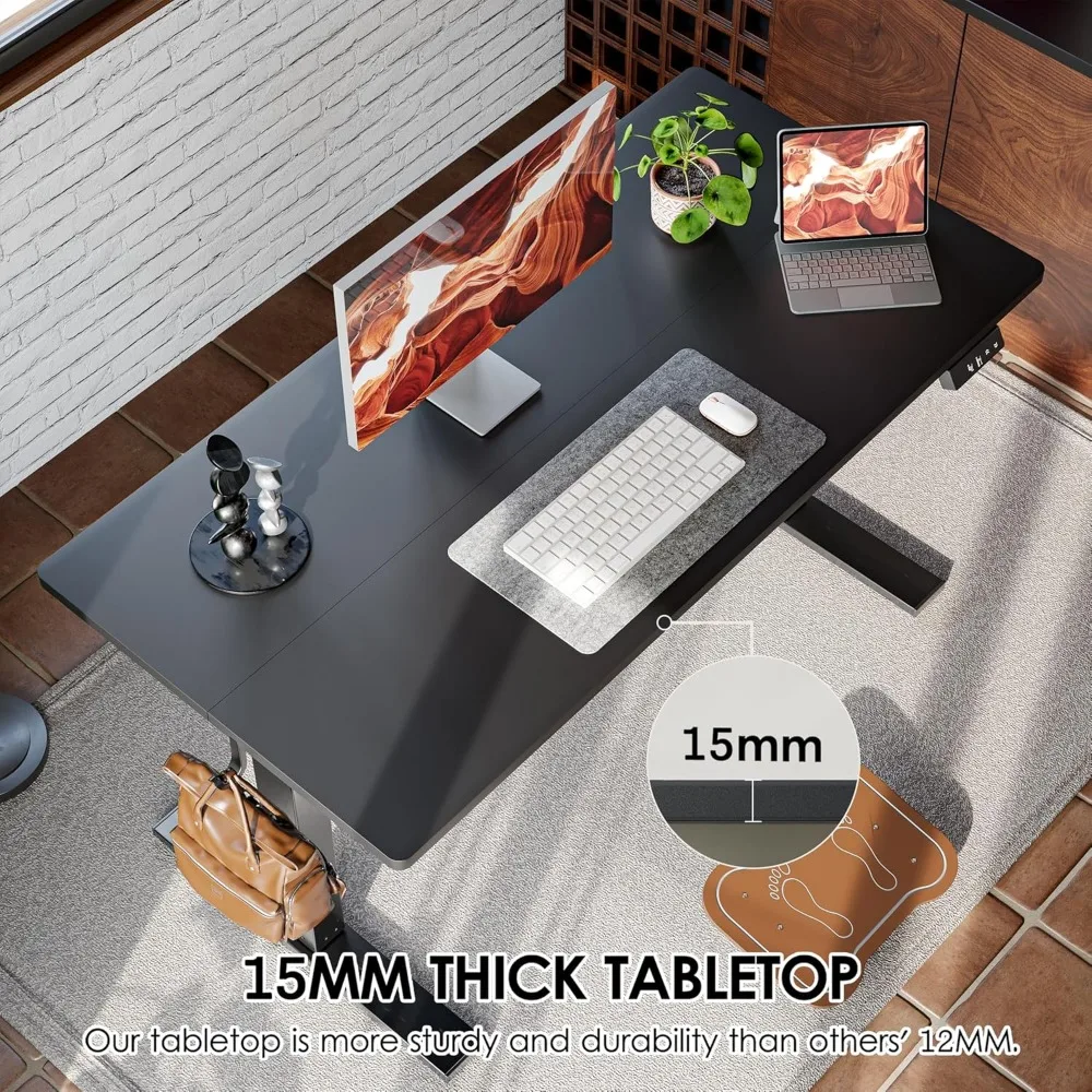 مكتب كهربائي قابل للتعديل بارتفاع 47 × 24 بوصة - لوحة لصق متضمنة، مكتب واقف لمكاتب الكمبيوتر بحامل الجلوس