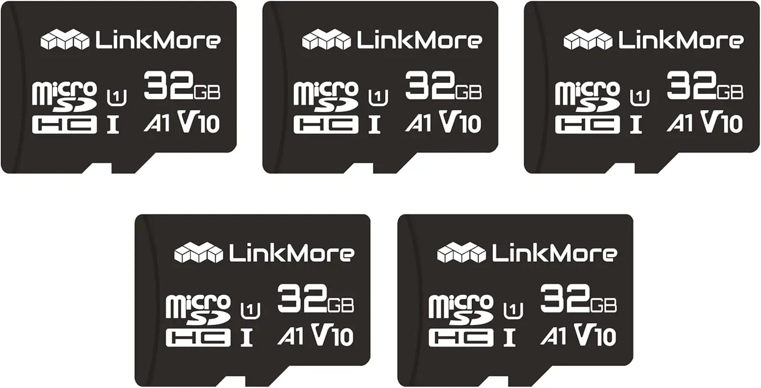 

5 Pack MicroSD Cards 32GB, A1 UHS-I U1 V10, Read 90MB/s, with SD Adapter