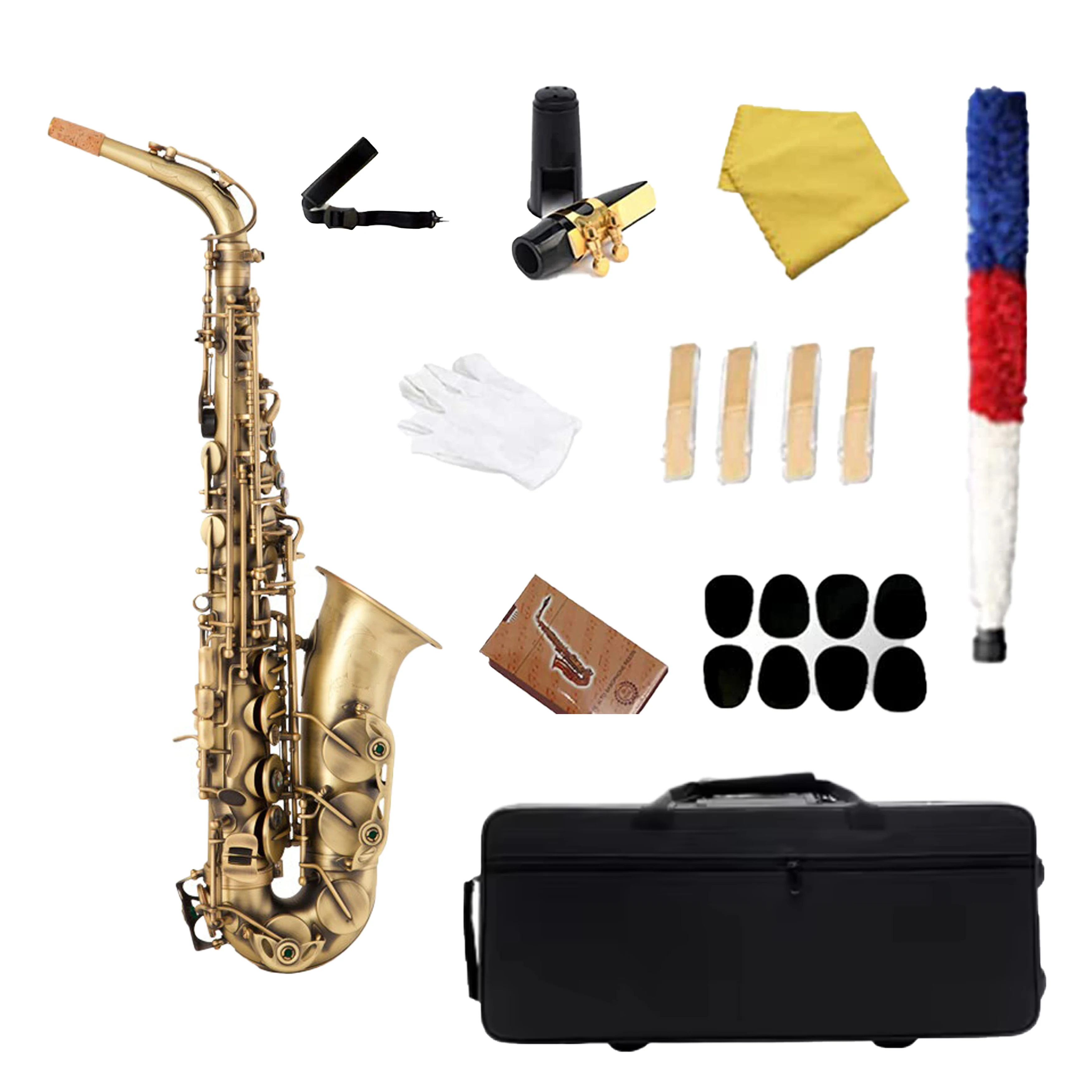Vintage Eb Alto Saxophone Professional Model Flamingo Series HYM-780 Gold Lacquer Polished Finish for Performance Use