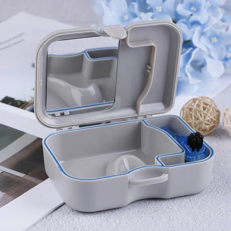 Equipped with Mirror and Brush,Fake Tooth Holder for Orthodontic,Mirror,Toothbrush and Denture Storage,Orthodontic Placement Box