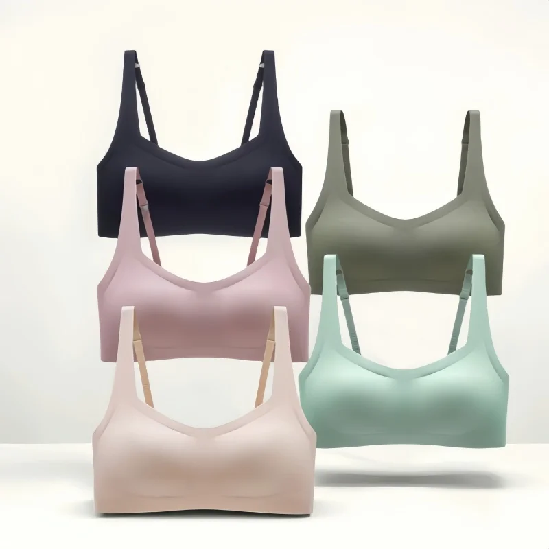 Sujetadores sin costuras para mujer, Tops invisibles con cuello cuadrado, sujetadores push-up, ropa interior sin aros, Bralette, lencería Sexy