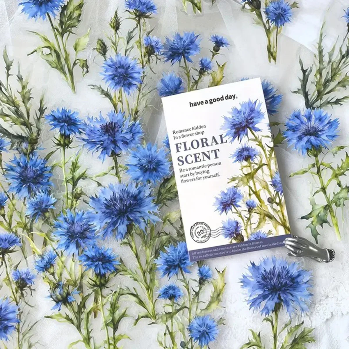 

2 шт. самоклеящиеся цветочные наклейки из водонепроницаемого ПЭТ-материала, подходящие для украшения канцелярских товаров, дневников, альбомов и т. д.