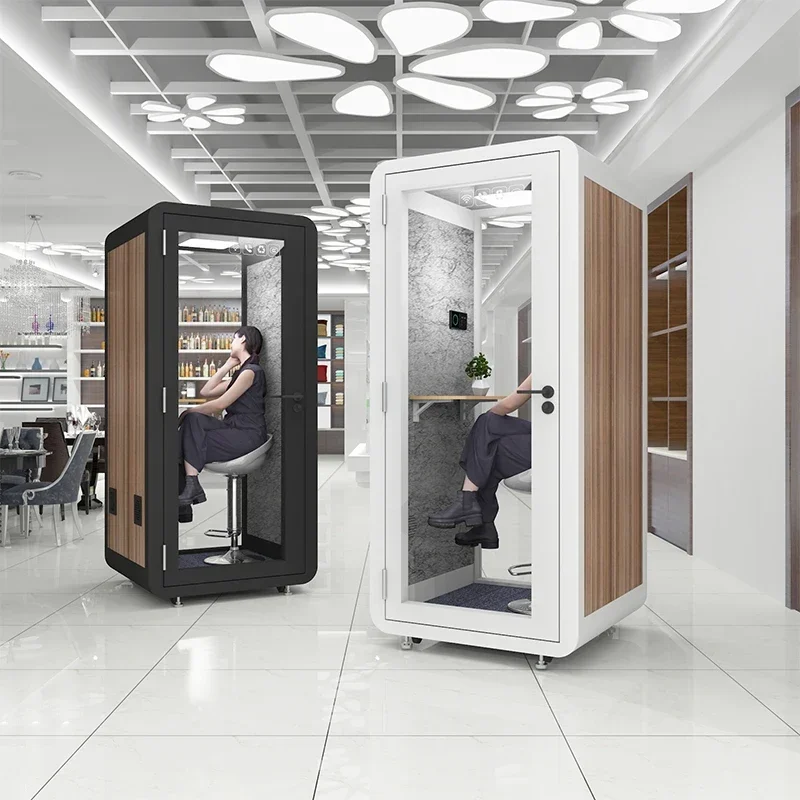 

High Score Modern Soundproof Pod Room Mobile Office Conference Booth Adjustable rotation Adjustable rotation cafe