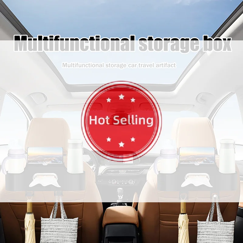 

Car Backseat Hanging Seat Hook Storage Cup Holder Phone Holder Universal Car Interior Seat Back Organizer 4-in-1 Storage Box