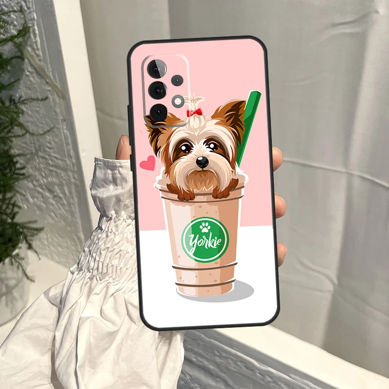 Yorkshire Terrier perro cachorro funda para Samsung Galaxy A15 A35 A55 A54 A34 A14 A13 A23 A33 A53 A52 A32 A12 A56 A36 A16 A17